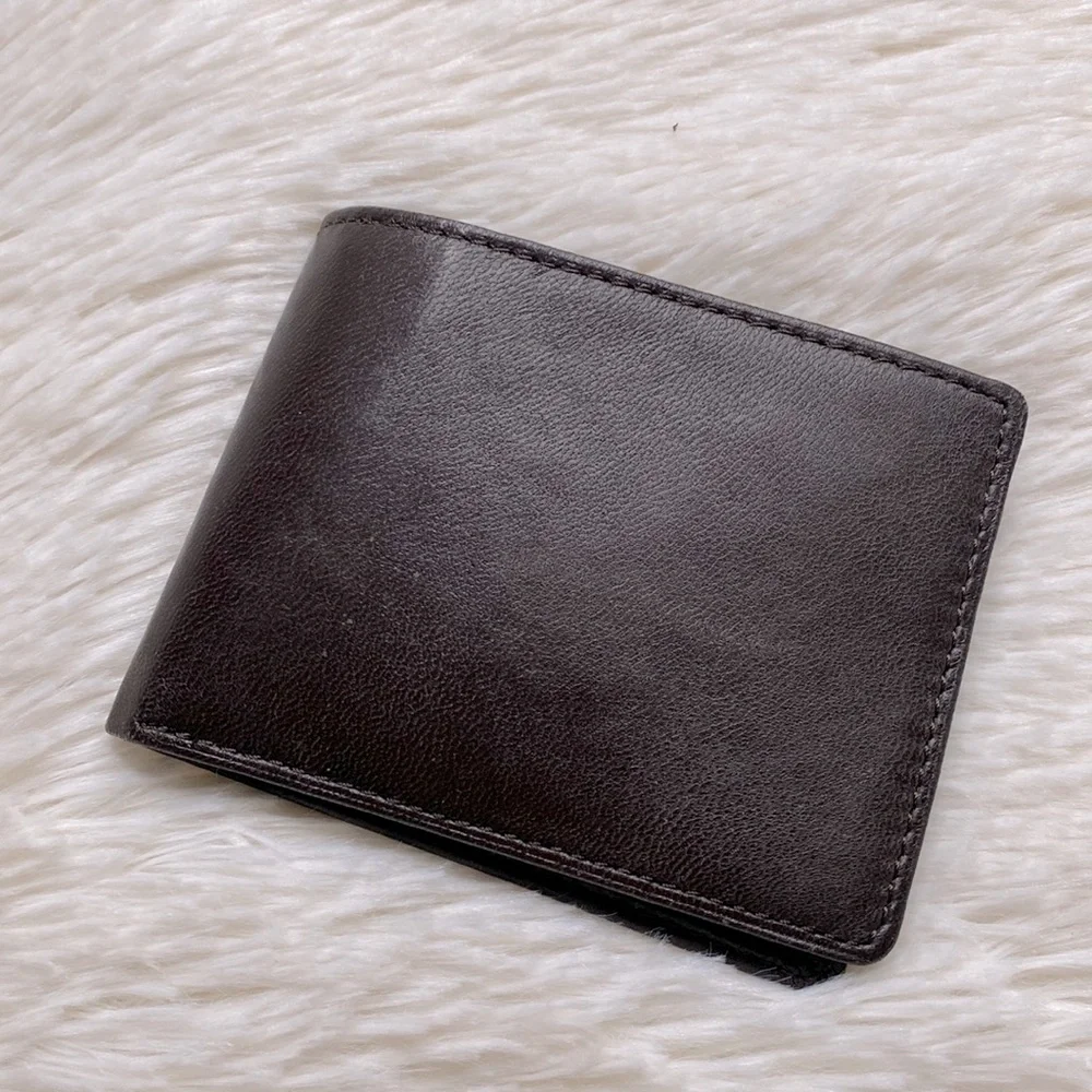 Genuine Leather Brown Men’s Billfold Wallet